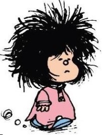 imagen de Mafalda andando con sueño